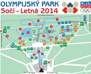 Olympijský park Soči - Letná 2014 - plánek